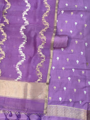 Pure Katan Silk Handlooms Banarasi Dress material With Organza Dupatta - The Handlooms
