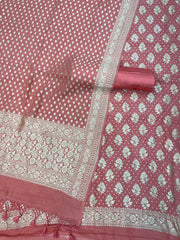 Pure Moonga Georgette Banarasi Dress material - The Handlooms