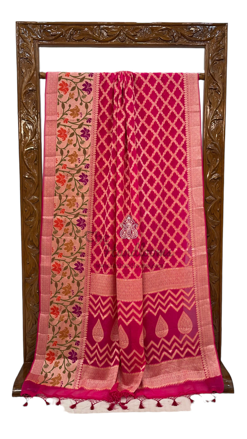 Pure Chiffon Khaddi Banarasi Saree - The Handlooms