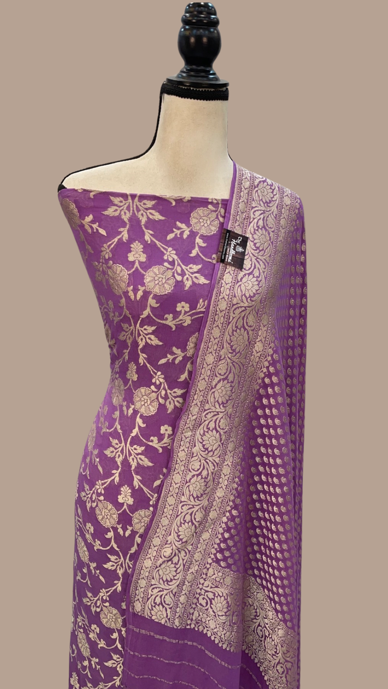 Khaddi Georgette Banarasi Dress material - The Handlooms