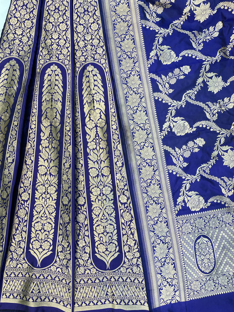 Pure Katan Silk Handloom Banarasi Lehenga - Stitched - The Handlooms