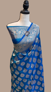 Pure Katan Silk Banarasi Handloom Saree - All Over Jaal Work - The Handlooms