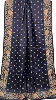 Tussar Silk Handloom Banarasi Saree With Chikankari - The Handlooms