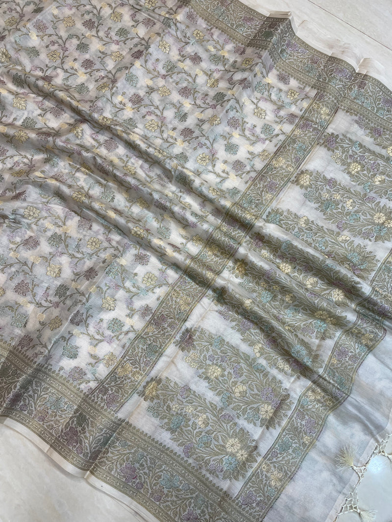 Pure Butter Crepe Banarasi Saree - The Handlooms