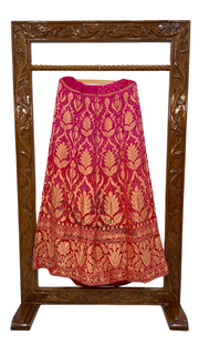 Pure Khaddi Georgette Bandhani Handloom Banarasi Lehenga - The Handlooms
