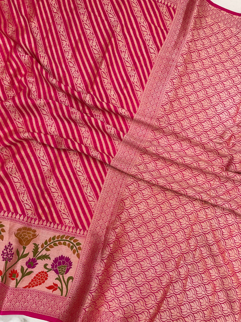 Pure Chiffon Khaddi Banarasi Saree - The Handlooms