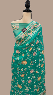 Organza Chikankari Handloom Banarasi Saree - The Handlooms