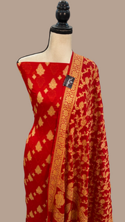 Pure Chiffon Khaddi Banarasi Dress material - The Handlooms