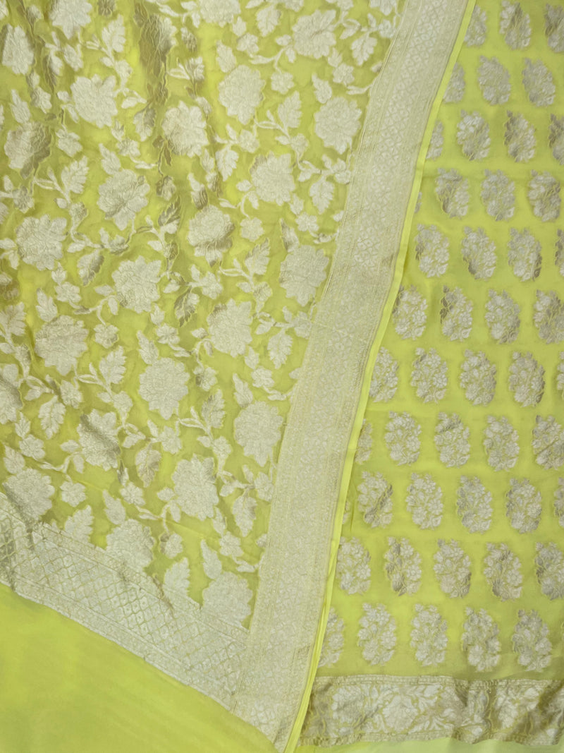 Khaddi Georgette Handlooms Banarasi Dress material - The Handlooms