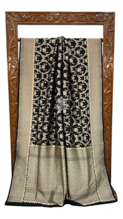 Pure Katan Silk Banarasi Handloom Saree - All Over Jaal Work - The Handlooms
