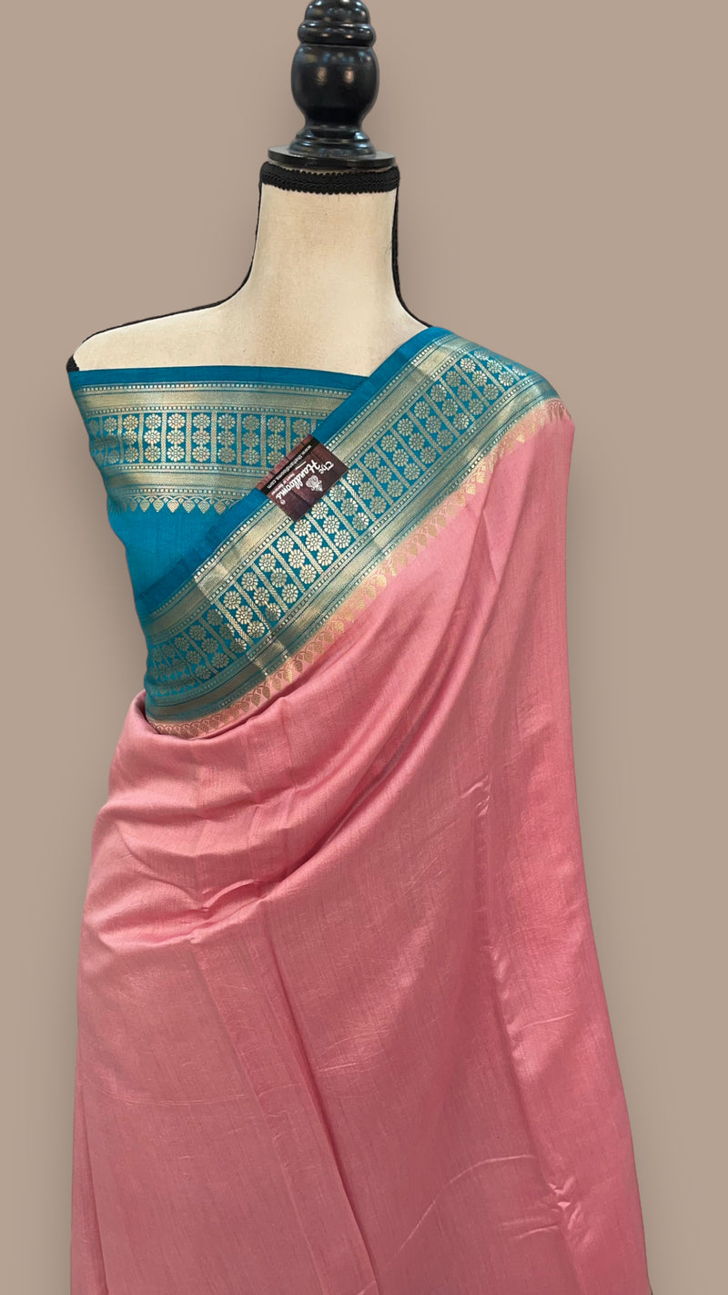 Pure Chiniya Silk Khaddi Handloom Banarasi Saree - The Handlooms
