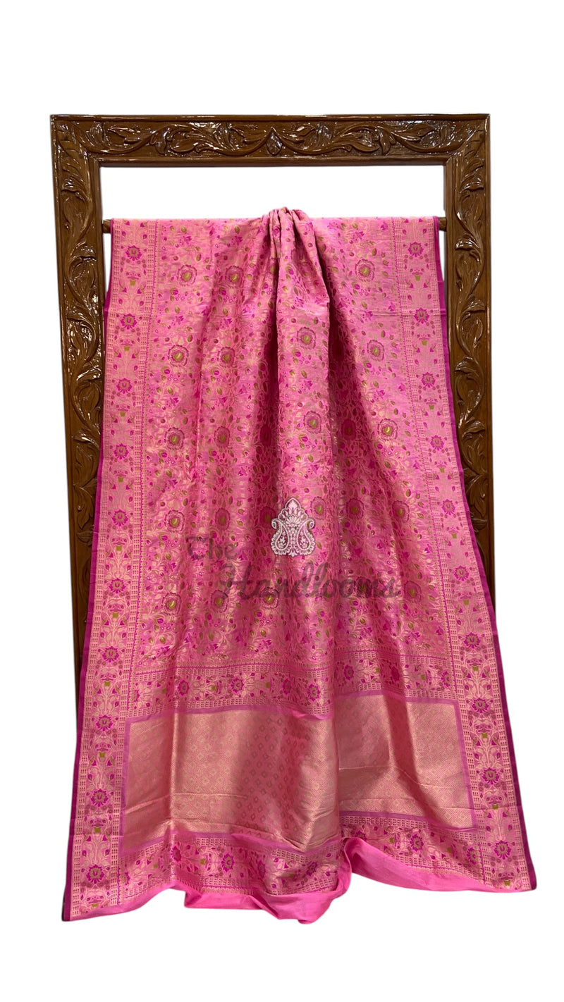 Nita Ambani in Regal Pure Katan Jamdani Silk Banarasi Saree – Handwoven Tanchui Brocade - The Handlooms