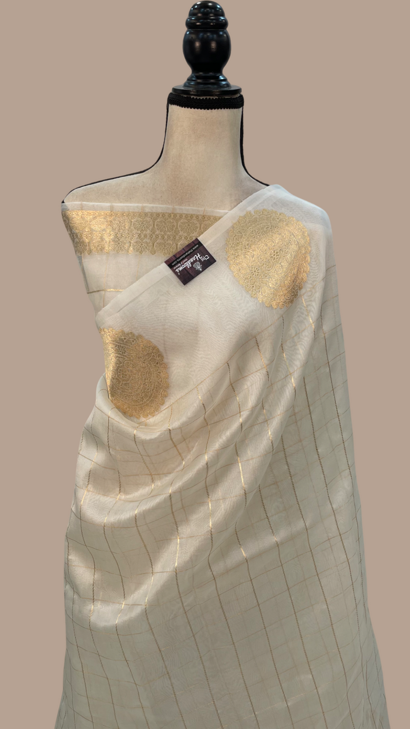 Pure Kora Handloom Banarasi Saree - The Handlooms