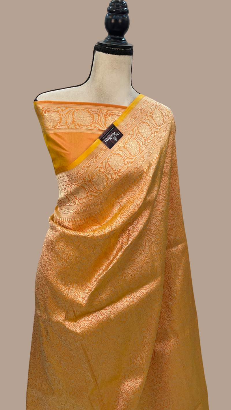 Pure Katan Silk Banarasi Handloom Saree - Tanchui Brocade - The Handlooms