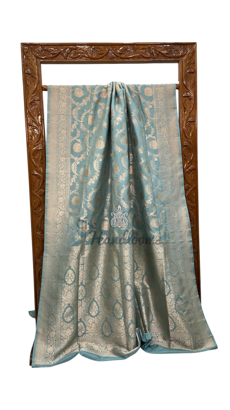 Pure Katan Silk Banarasi Handloom Saree - All Over Gold Zari Jaal Work