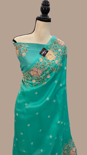 Pure Organza Chikankari Handloom Banarasi Saree - The Handlooms