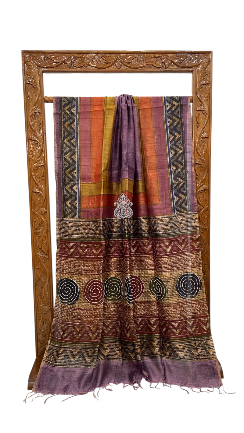 Pure Tussar Silk Handloom Banarasi Saree
