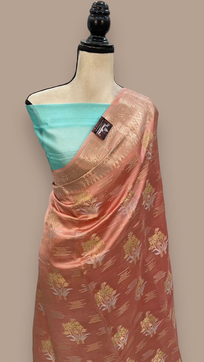 Pure Mango Silk Banarasi Handloom Saree - The Handlooms