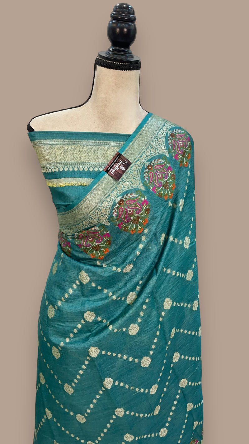 Pure Tussar Silk Handloom Banarasi Saree - The Handlooms