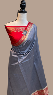 Pure Chiniya Silk Khaddi Handloom Banarasi Saree - The Handlooms