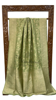 Pure Katan Silk Banarasi Handloom Saree - All Over Jaal Work - The Handlooms