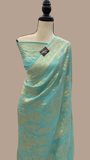 Pure Tussar Georgette Handloom Banarasi Saree - The Handlooms