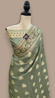 Pure Tussar Silk Handloom Banarasi Saree - The Handlooms