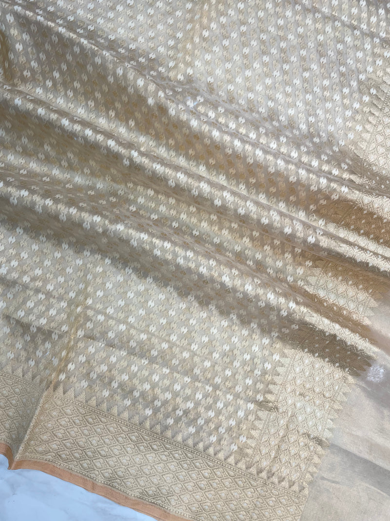 Pure Tissue Reshmi Zari Banarasi Brocade Handloom Dupatta - The Handlooms