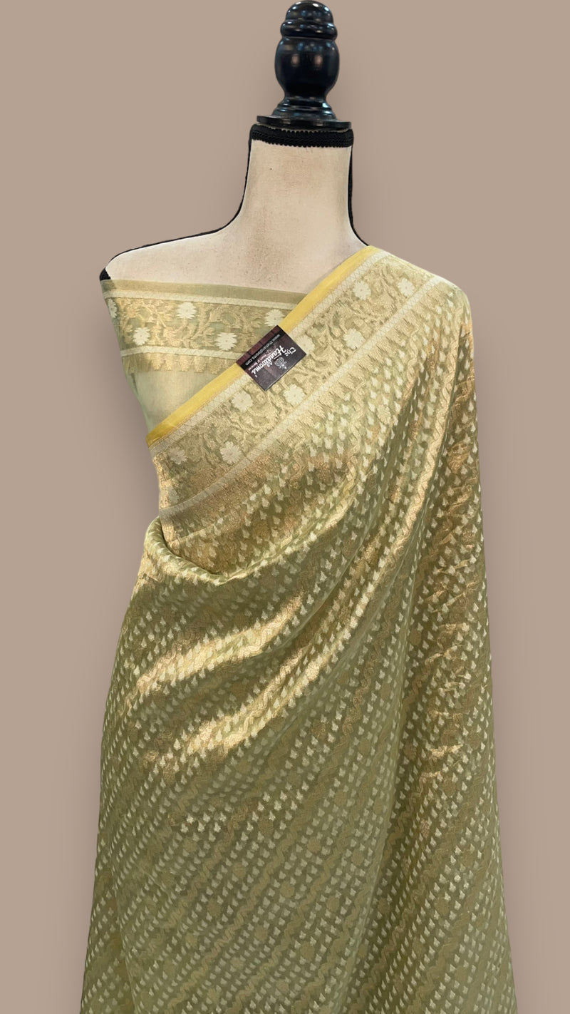 Pure Tissue Reshmi zari Banarasi Saree - The Handlooms