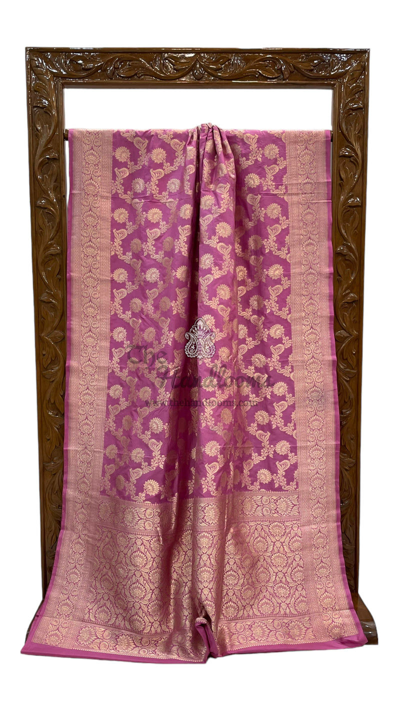 Pure Katan Silk Banarasi Handloom Saree - All over Jaal work - The Handlooms