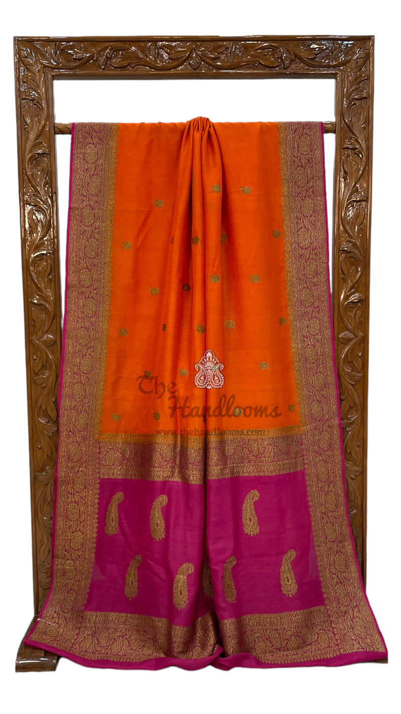 Tussar Georgette Handloom Banarasi Saree - All over kadua work - The Handlooms