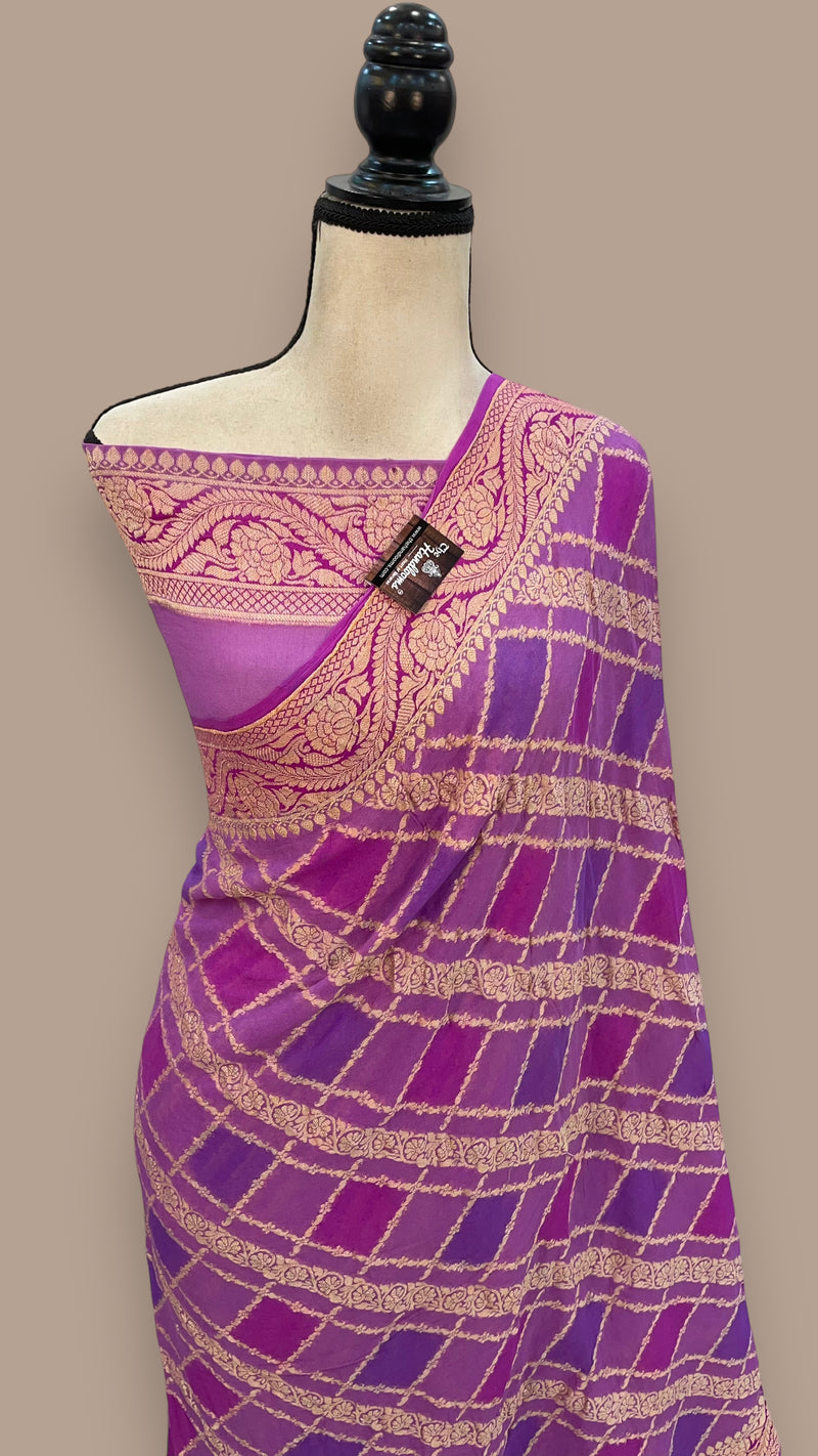 Pure Chiffon Khaddi Banarasi Saree - The Handlooms