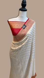 Khaddi Georgette Banarasi Saree - Gold zari - The Handlooms