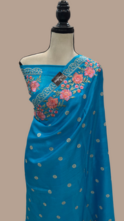 Tussar Silk Handloom Banarasi Saree With Chikankari - The Handlooms