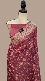Tussar Silk Handloom Banarasi Saree With Chikankari - The Handlooms