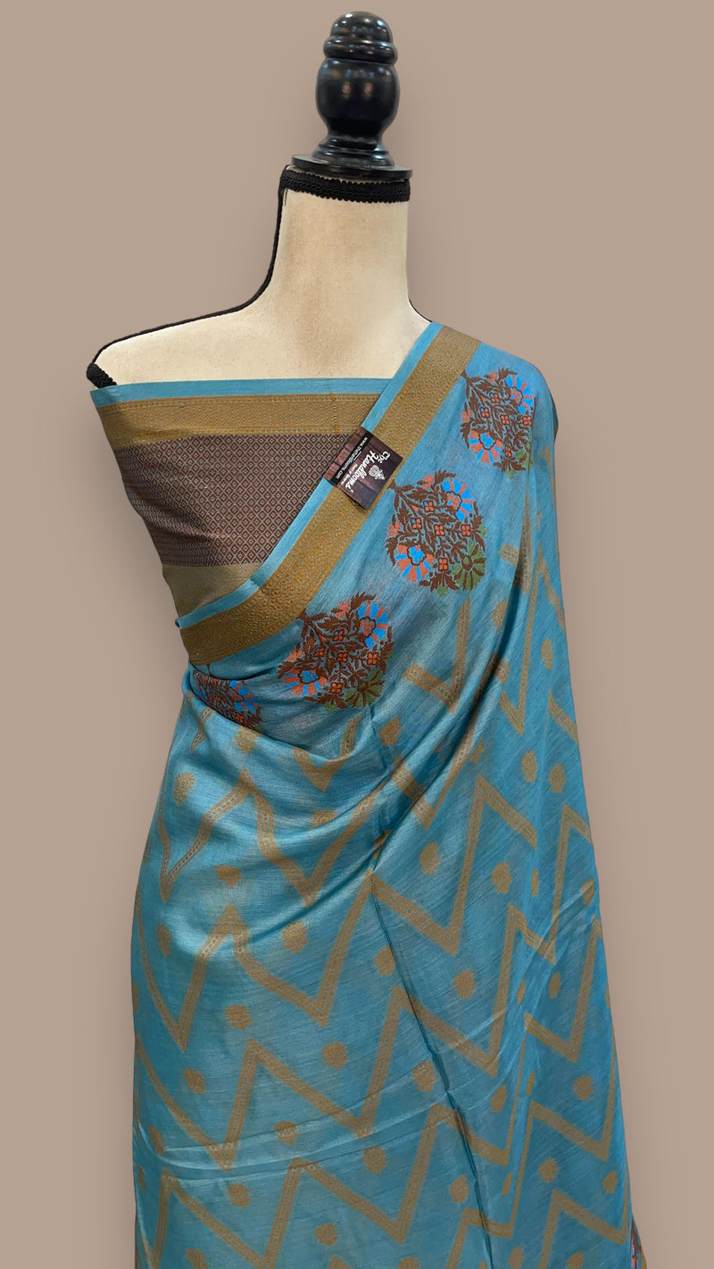 Pure Tussar Silk Handloom Banarasi Saree - The Handlooms