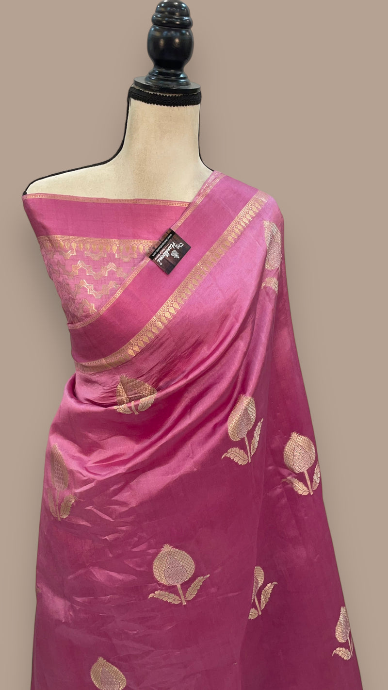 Pure Mango Silk Banarasi Handloom Saree - The Handlooms