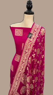 Khaddi Georgette Handlooms Banarasi Dress material - The Handlooms