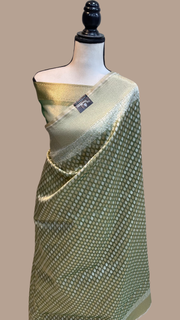 Pure Tissue Reshmi Zari Banarasi Brocade Handloom Saree - The Handlooms