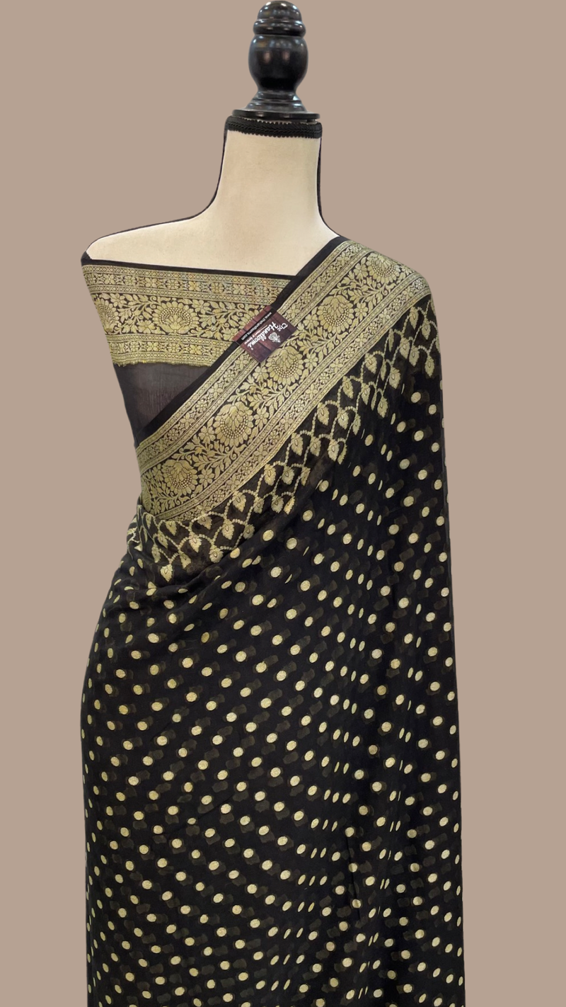 Pure Chiffon Khaddi Banarasi Saree - The Handlooms