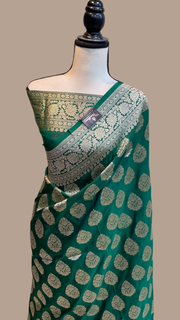 Pure Katan Silk Banarasi Handloom Saree - All Over Jaal Work - The Handlooms