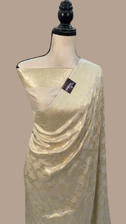 Moonga Georgette Handloom Banarasi Saree - The Handlooms