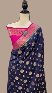 Pure Chiniya Silk Handloom Banarasi Saree - The Handlooms