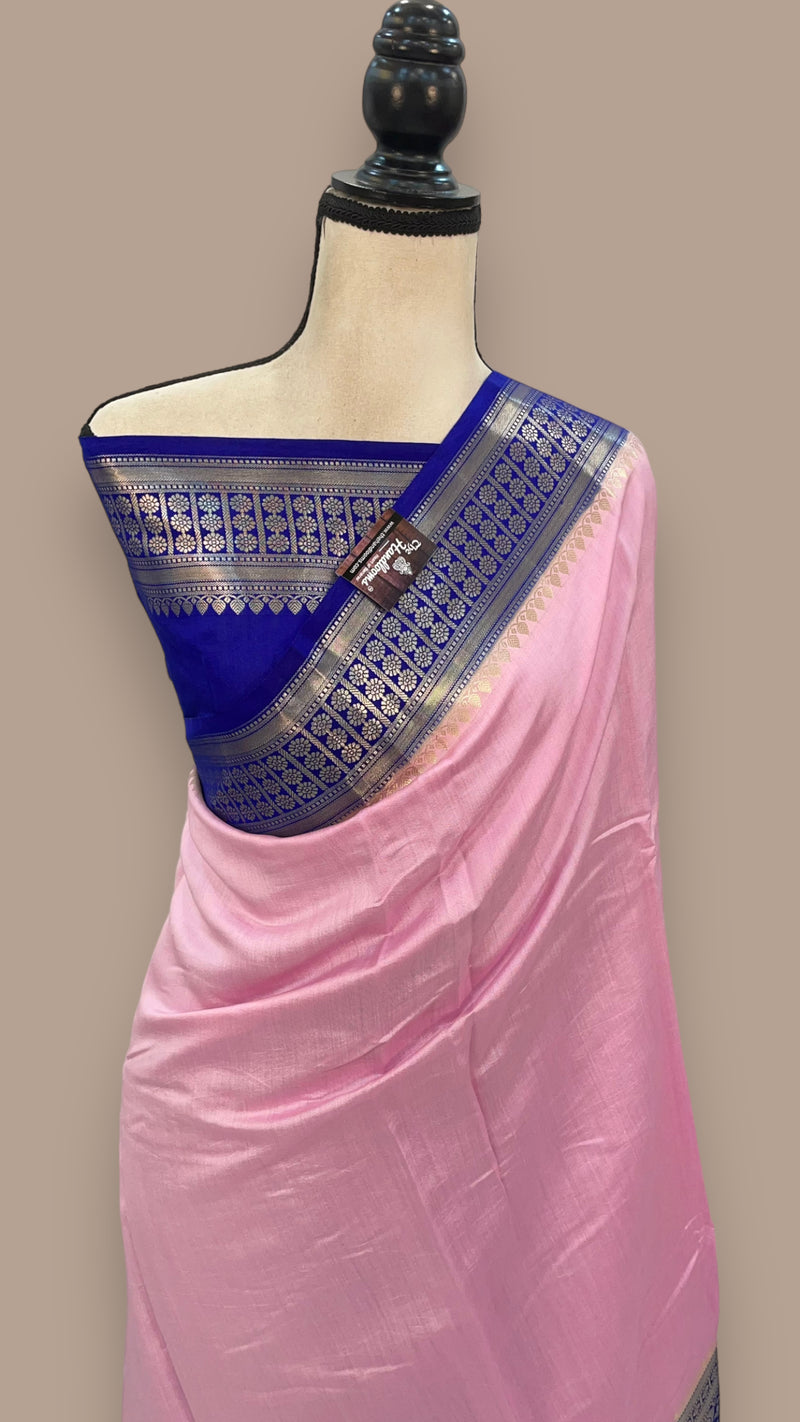Pure Chiniya Silk Khaddi Handloom Banarasi Saree - The Handlooms