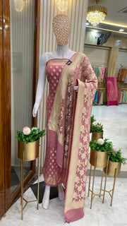 Khaddi Georgette Handlooms Banarasi Dress material - The Handlooms