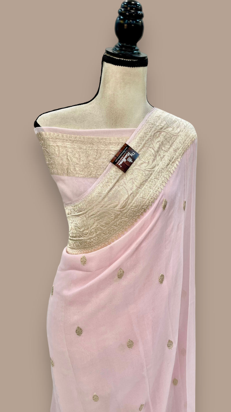 Pure Georgette Handloom Banarasi Saree - The Handlooms