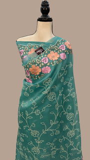 Pure Organza Chikankari Handloom Banarasi Saree - The Handlooms