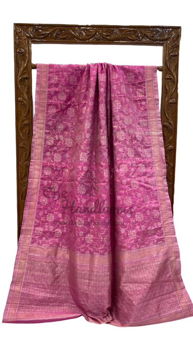 Pure Tussar Silk Handloom Banarasi All Over Sona Roopa Jaal Work Saree