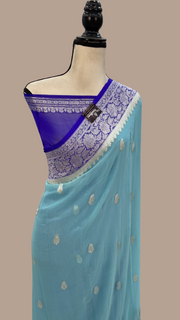 Pure Georgette Banarasi Handloom Saree - The Handlooms