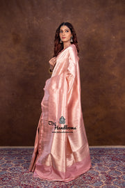 Regal Pure Katan Silk Banarasi Saree – Handwoven Tanchui Brocade - The Handlooms